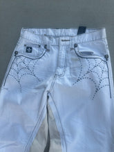Load image into Gallery viewer, 1/1 Web on white jeans 32-32
